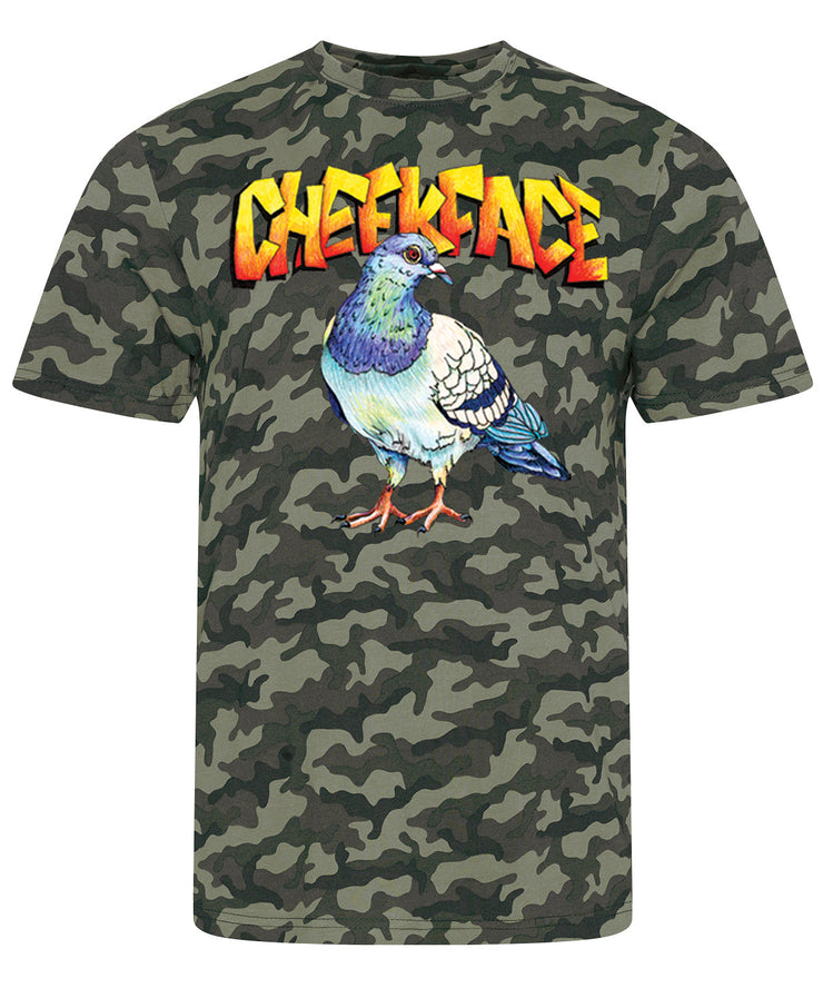Cheekface Pigeon Camo UK Tour Tee