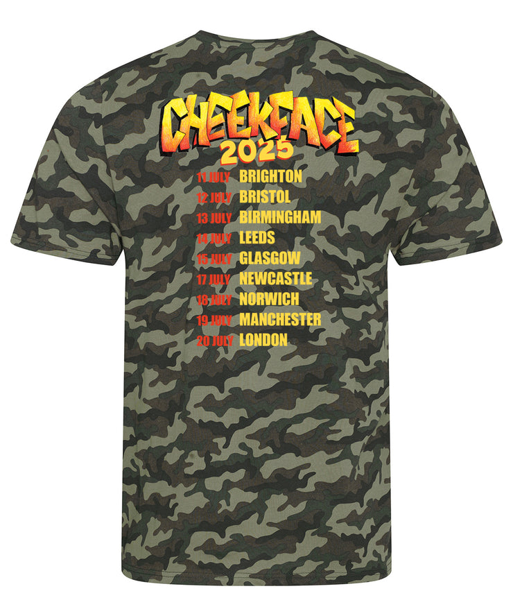 Cheekface Pigeon Camo UK Tour Tee