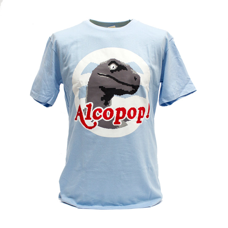 Alcopop! - 8 Bit Raptor - Blue T-Shirt