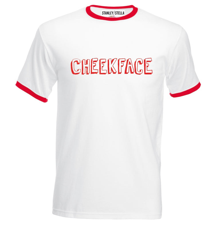 Cheekface Red Ringer Shirt (Organic and Ethical)