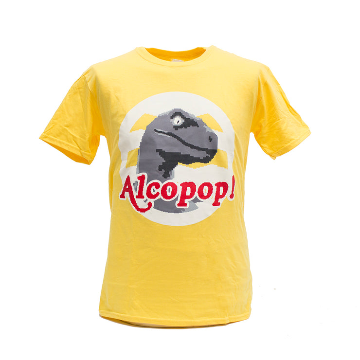 Alcopop! - 8 Bit Raptor - Yellow T-Shirt